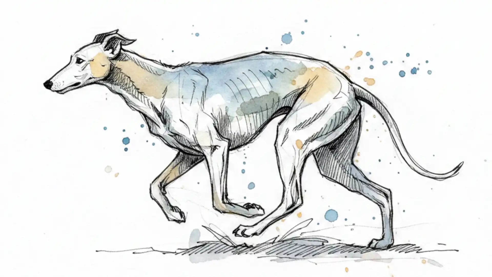 Illustration eines Windhunds