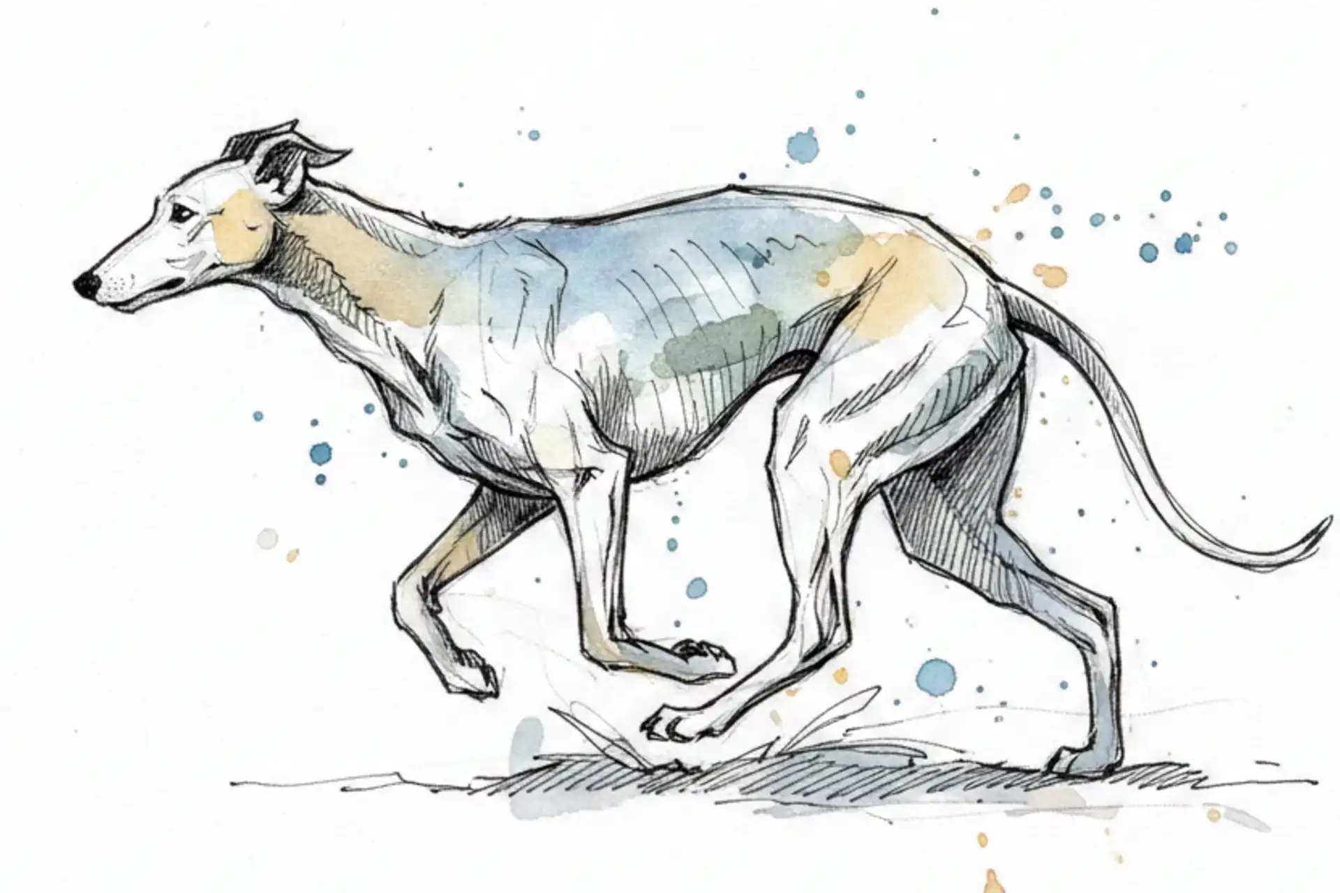 Illustration eines Windhunds